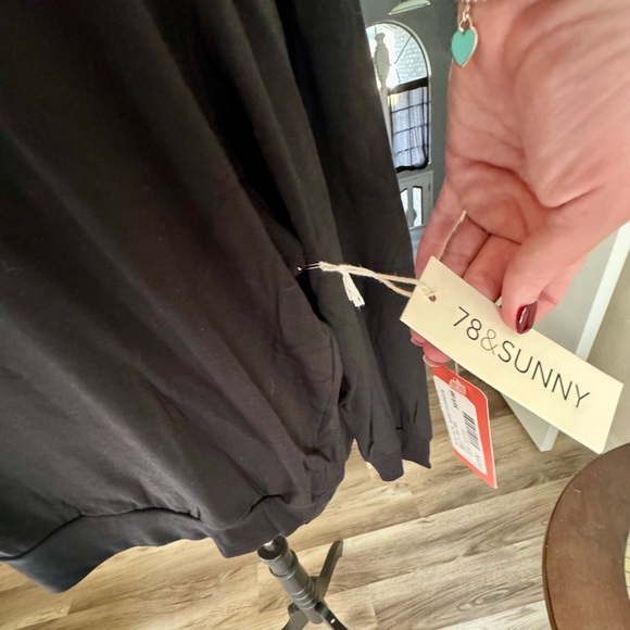 NWT off the shoulder black sweater by 78 & Sunny - Picture 3 of 7